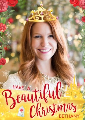 Disney Princess Beauty And The Beast Photo Upload Christmas Card
