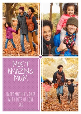 Polka Dot Multi Photo Happy Mother's Day Card