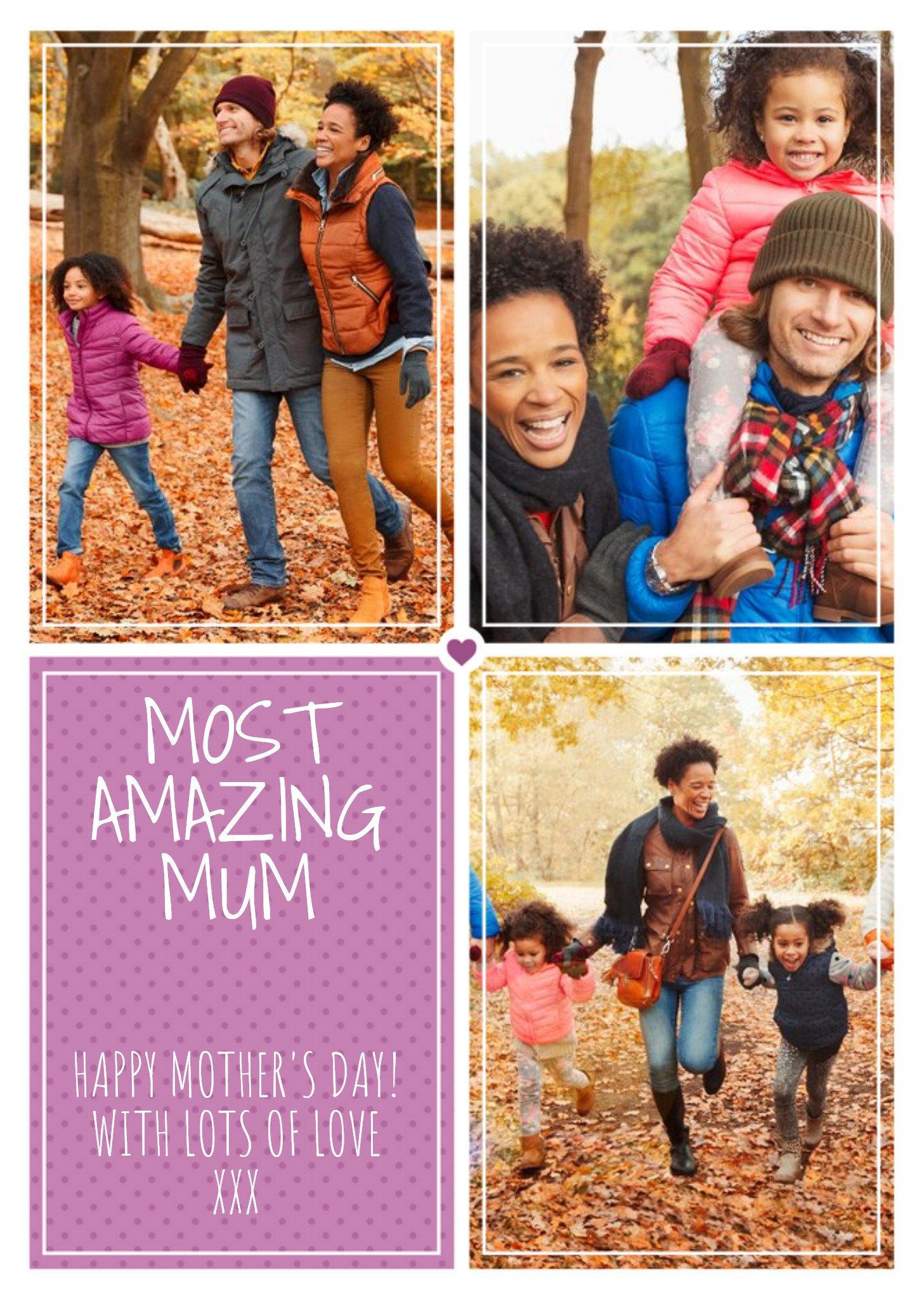 Moonpig Polka Dot Multi Photo Happy Mother's Day Card Postcard