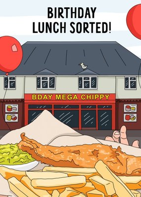 Fish and Chips Shop Birthday Card