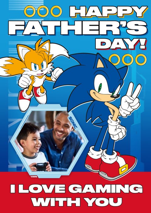 Sega Sonic Classic Characters Happy Father's Day Photo Upload Card