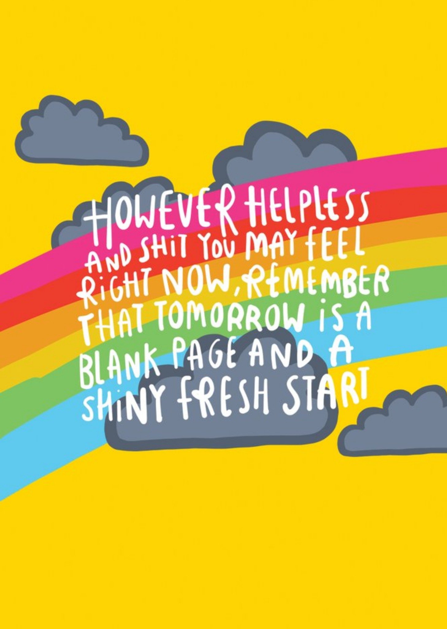 Rainbow Clouds Motivation Tomorrow Blank Page Fresh Start Thinking Of You Card Ecard