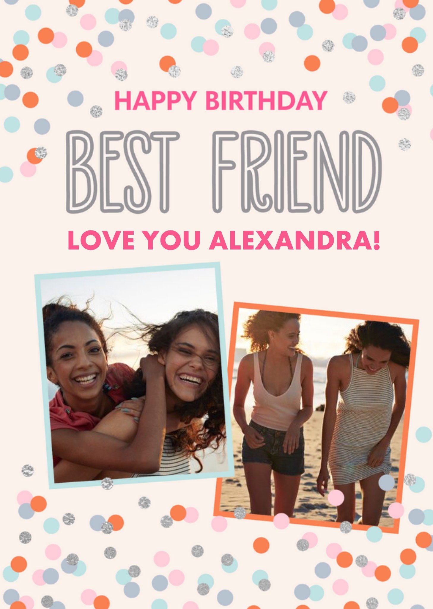 Confetti Cannon Photo Uplaod Best Friend Birthday Card Ecard