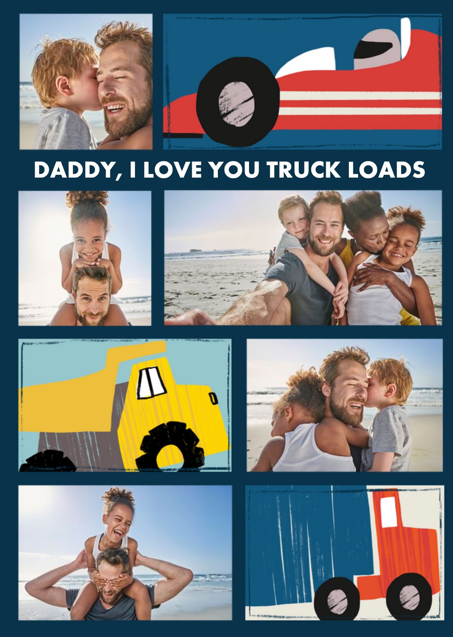 Moonpig Multi-Photo Uploa Father's Day Card Love You Truck Loads Ecard