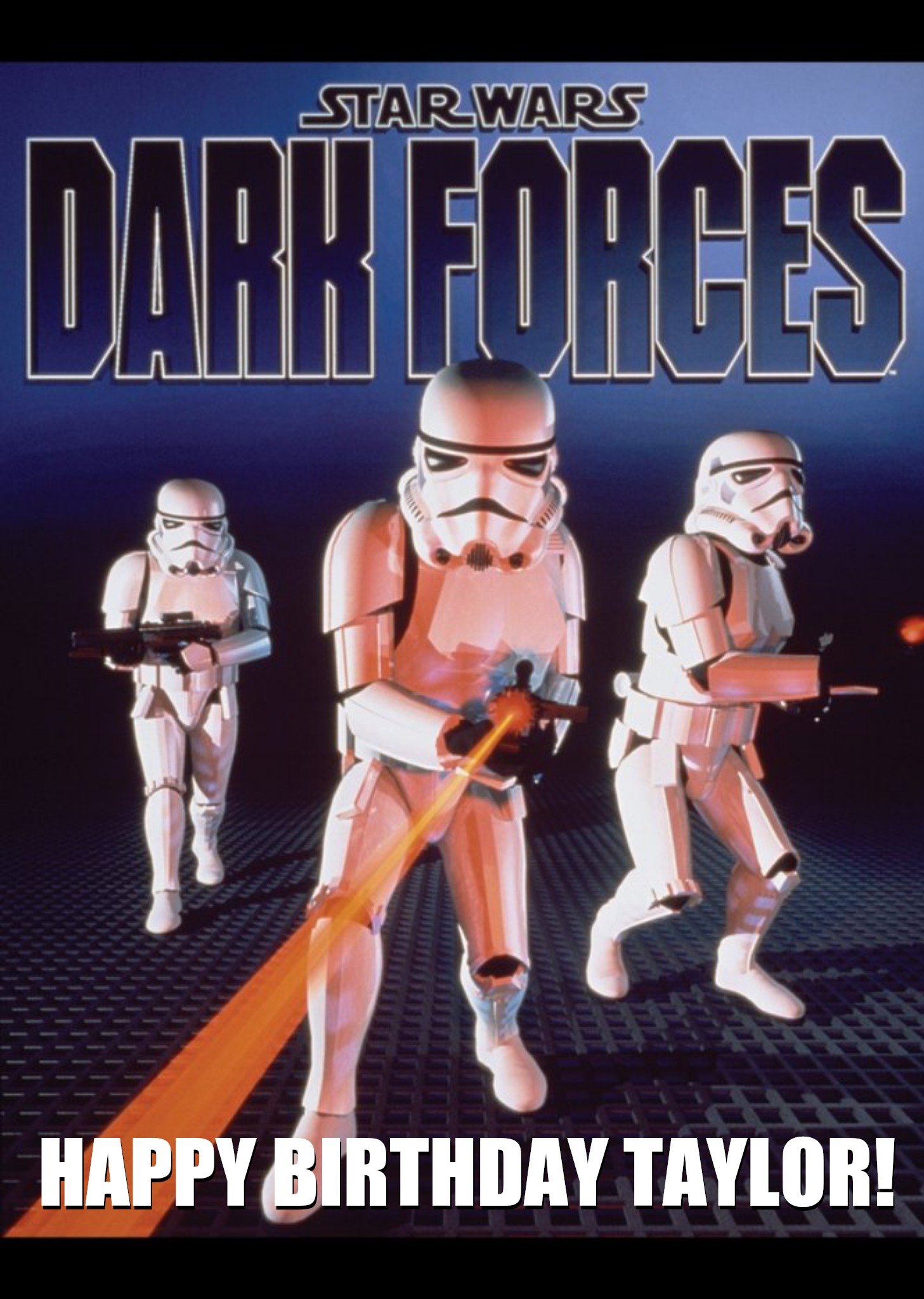 Disney Star Wars Retro Clones Dark Forces Gaming Birthday Card, Large