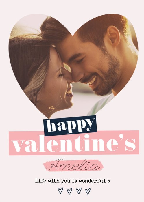 Life With You Is Wonderful Photo Upload Valentine's Day Card