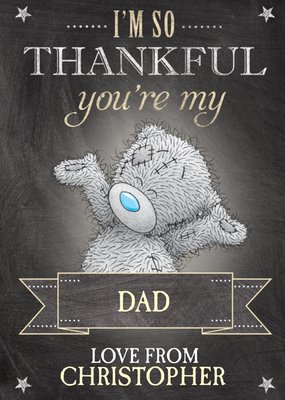 Tatty Teddy With Corner Stars Personalised Happy Father's Day Card