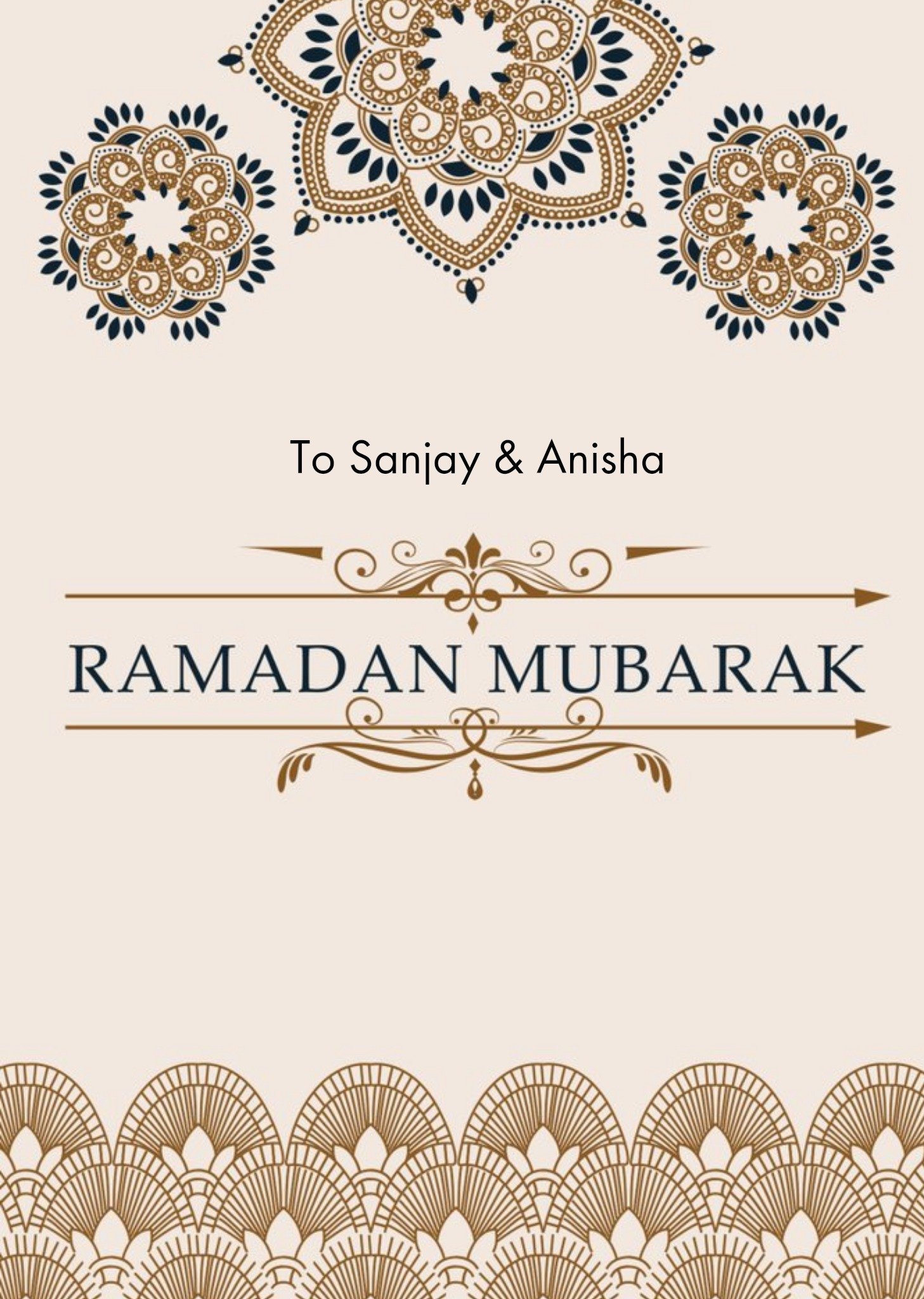 Moonpig Intricate Patterned Ramadan Mubarak Card, Large