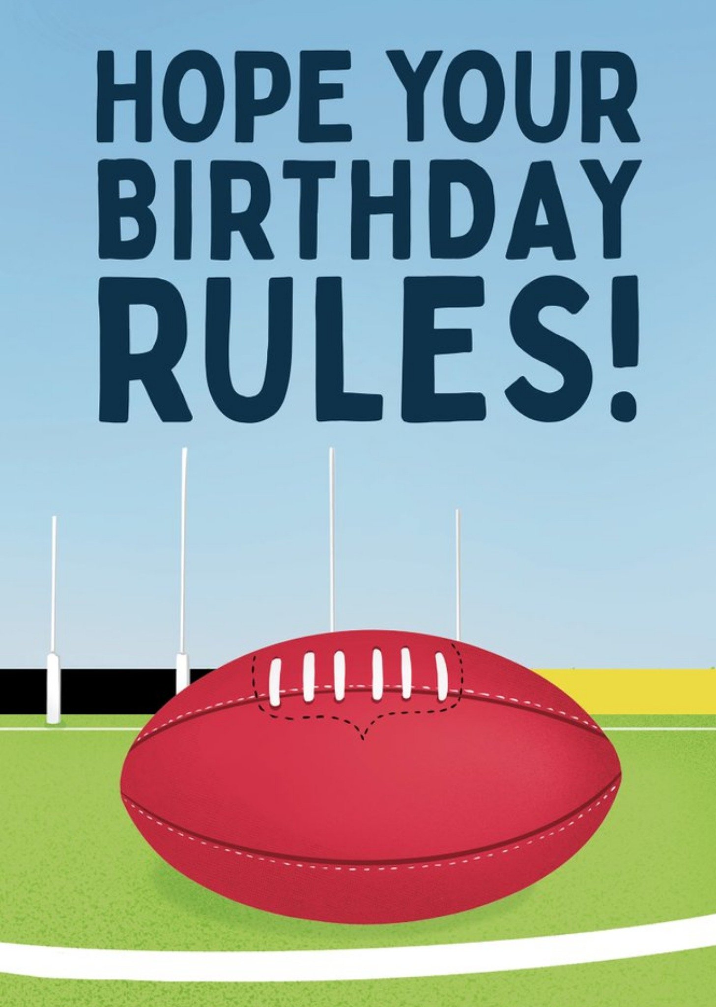 London Studio Lol Illustration Funny Football Birthday Australia Card Ecard