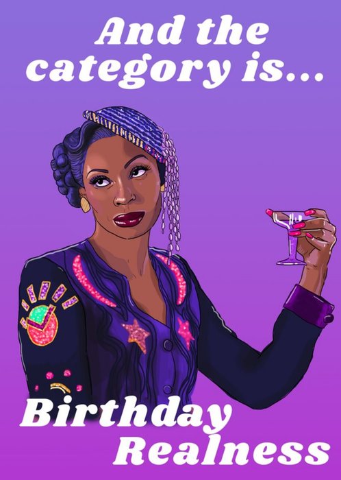 Illustrated Drag Queen Birthday Realness Card