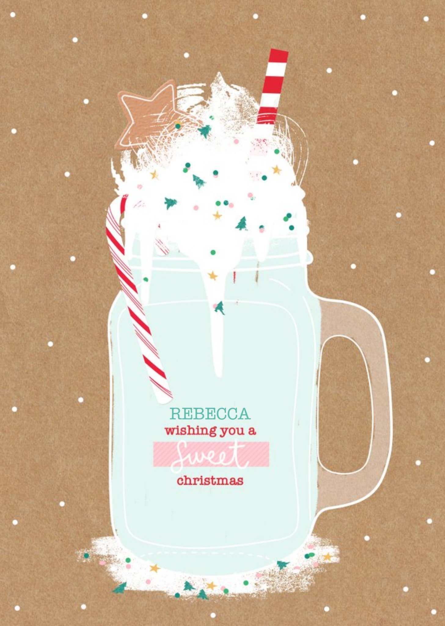 Moonpig Personalised Sweet Christmas Card, Large