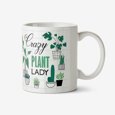 Illustration Cute Crazy Plant Lady Personalised Mug