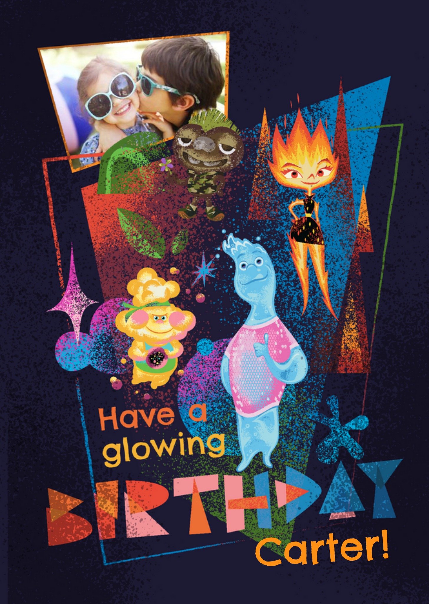 Disney Pixar Elemental Photo Upload Birthday Card Ecard