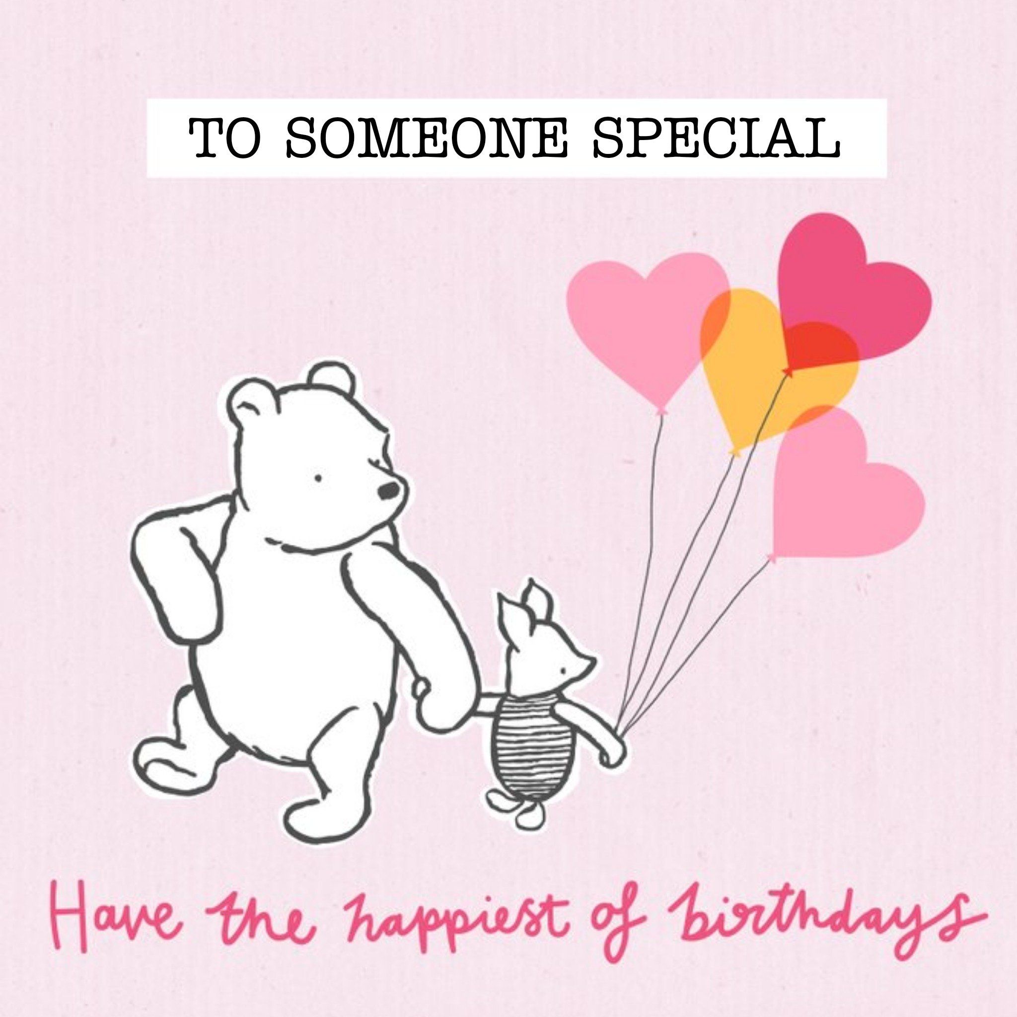 Disney Winnie The Pooh And Piglet Someone Special Birthday Card, Large
