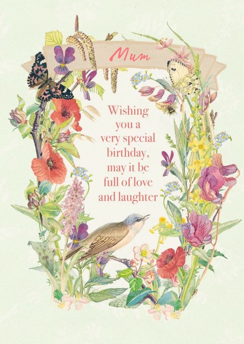 Summer Field Flowers Personalised Happy Birthday Card