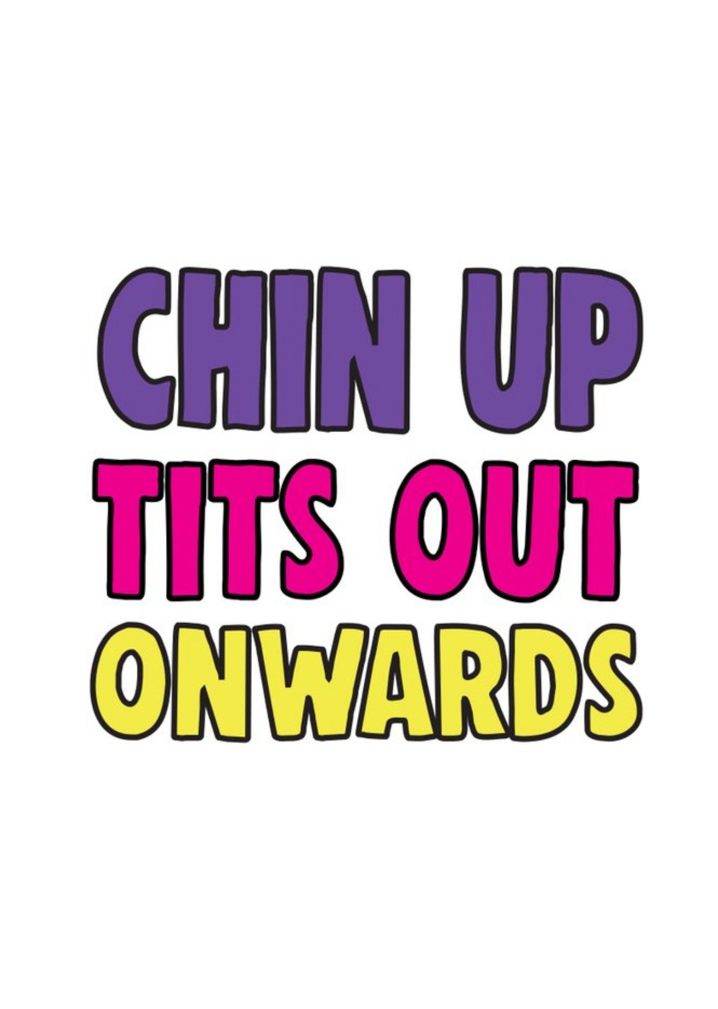 Moonpig Funny Cheeky Chops Chin Up Tits Out Onwards Card, Large