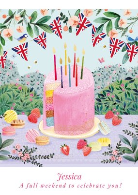 British Summer Garden Themed Illustration Birthday Card