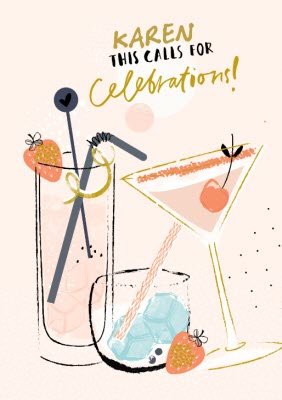 Uk Greetings Carlton Cards Fruit Birthday Celebration Cocktails Card Ecard