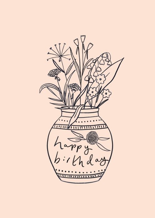 Chloe Turner Happy Birthday Flower vase Card
