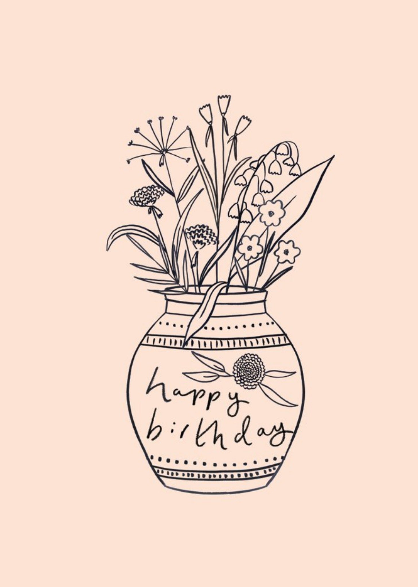 Moonpig Chloe Turner Happy Birthday Flower Vase Card Ecard