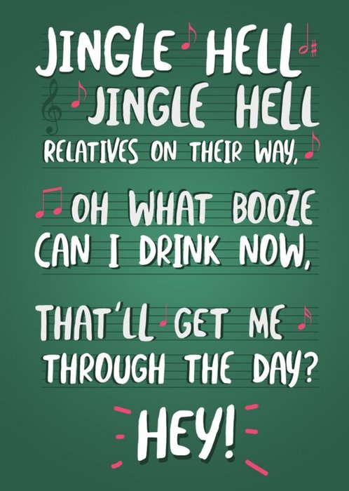 Funny Typographic Jingle Hell Song Card