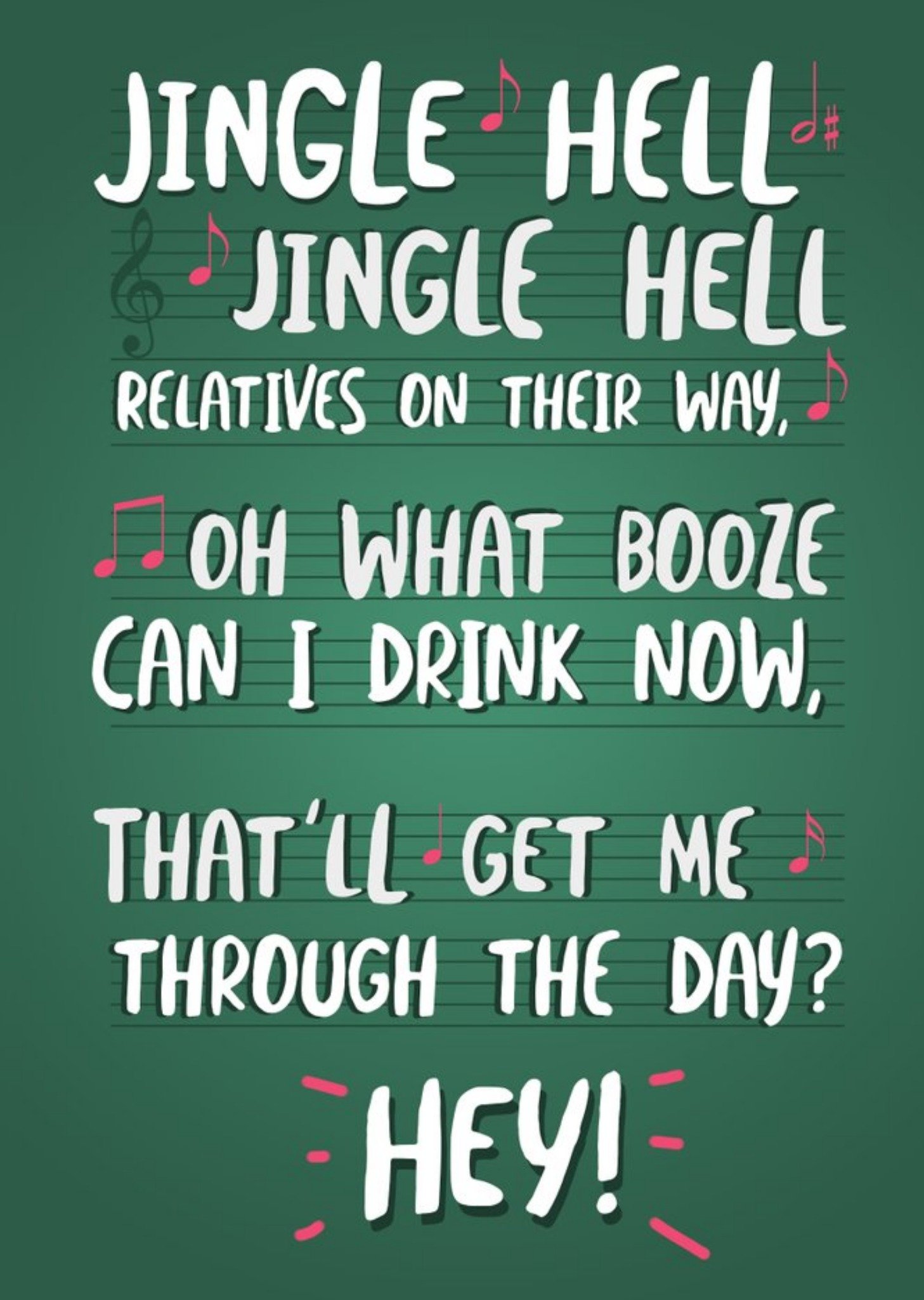 Funny Typographic Jingle Hell Song Card Ecard