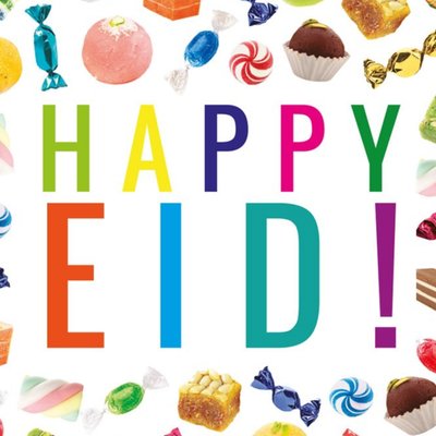 Happy Eid Colourful Sweets Card