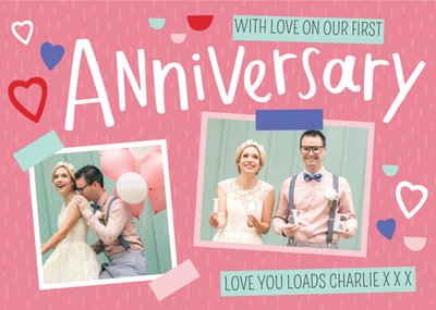 Personalised First Anniversary Card - Photo Upload Card