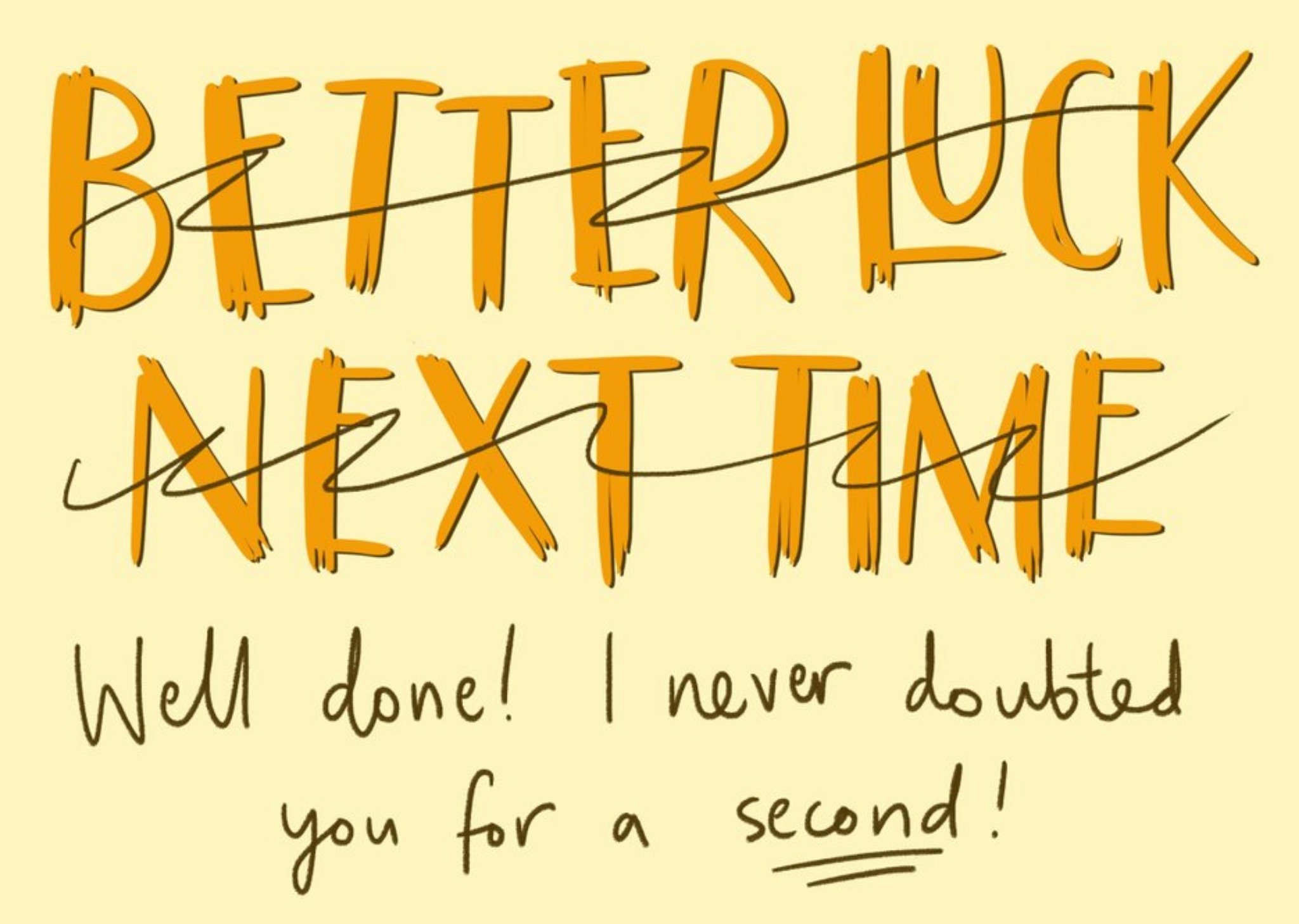 Moonpig Better Luck Next Time Crossed Out Personalised Congrats Card, Large