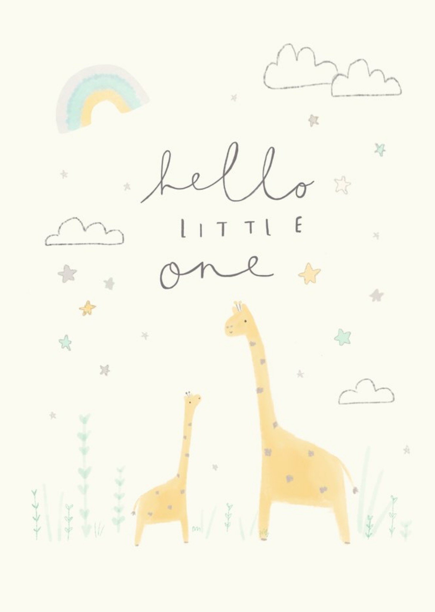 Moonpig Beth Fletcher Illustrations Cute Illustrated New Baby Animals Card, Large