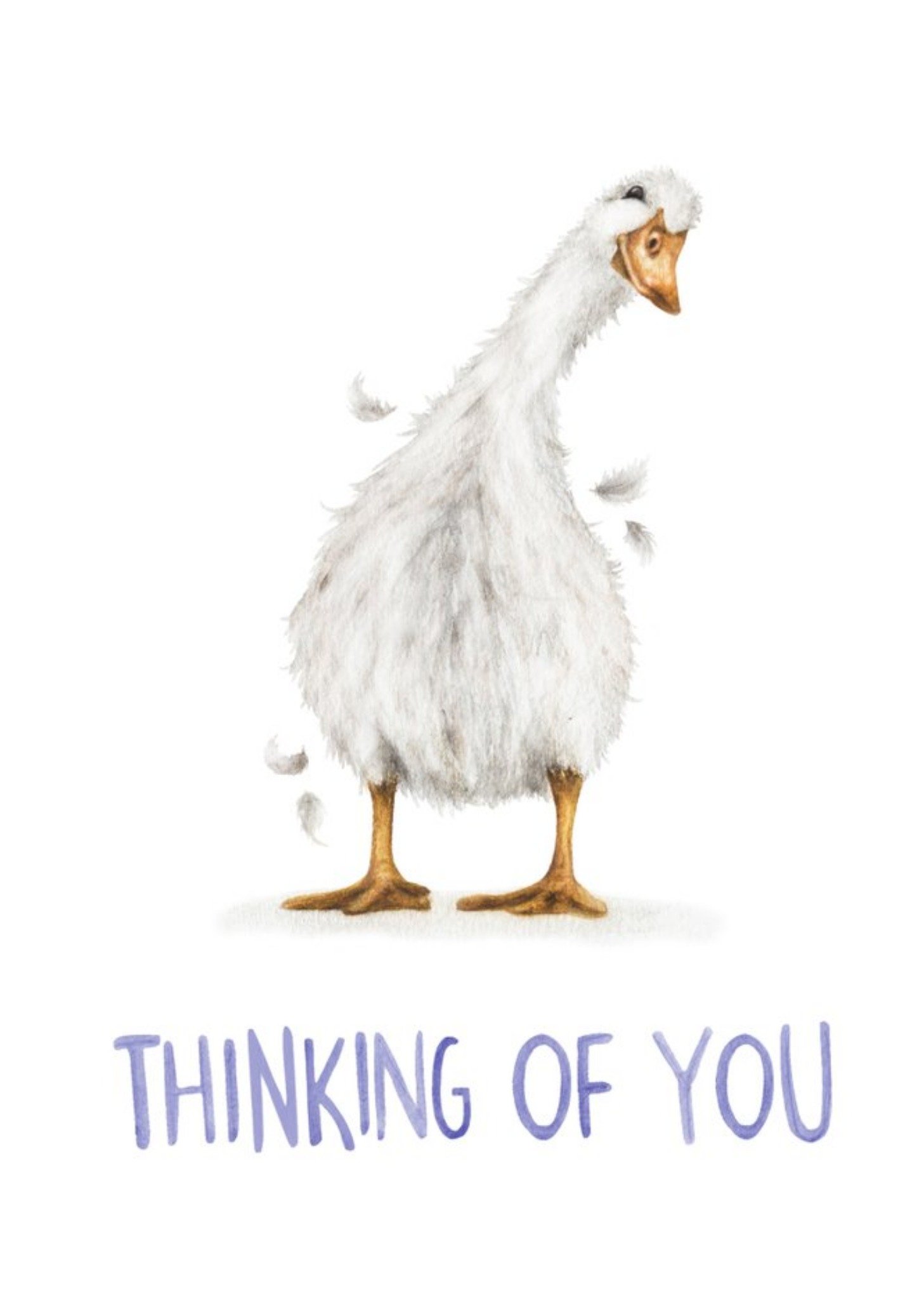 Moonpig Illustration Duck Thinking Of You Card, Large