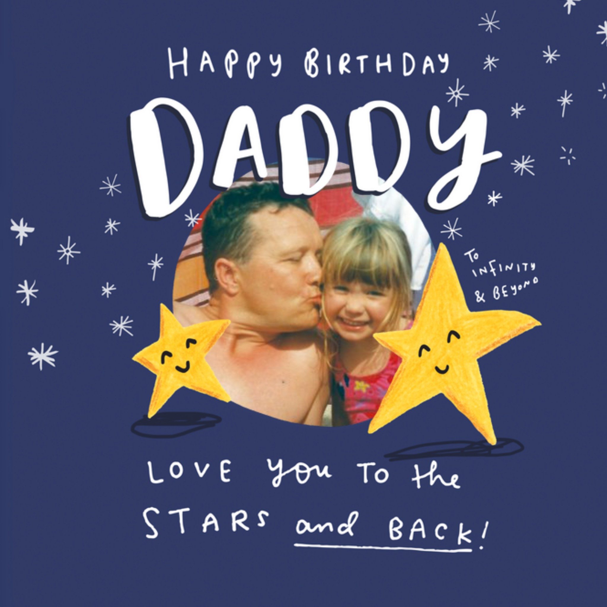 Moonpig Happy Birthday Daddy Two Stars Card, Large