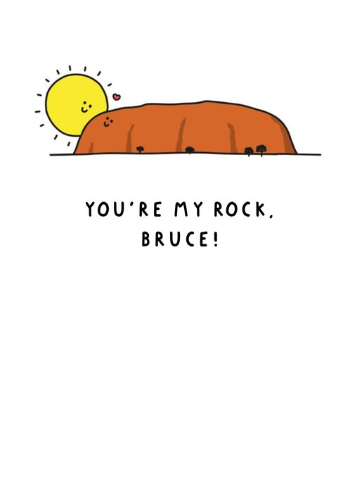 Illustration Of The Sun And Uluru Funny Pun Valentine's Day Card | Moonpig