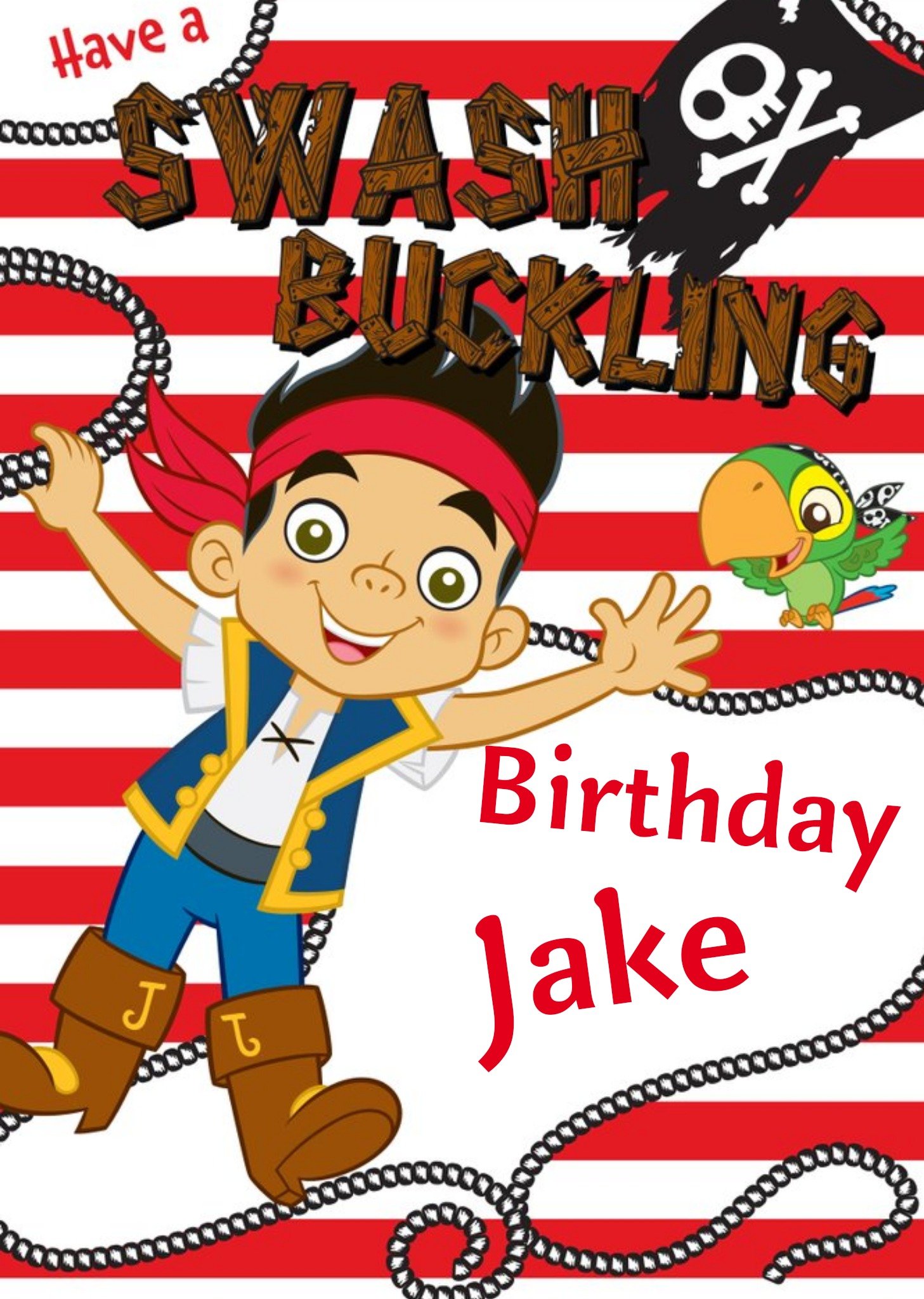 Disney Jake And The Neverland Pirates Personalised Birthday Card Ecard
