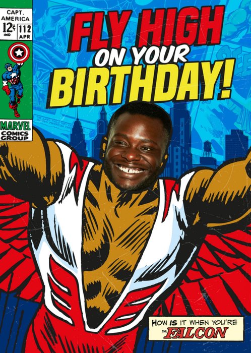 Marvel Fly High On Your Birthday Face Upload Card