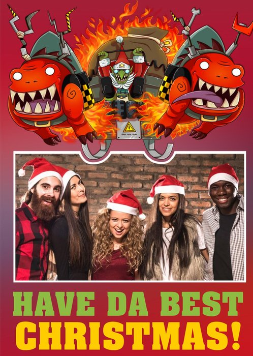 Warhammer Red Gobbo Have Da Best Christmas Photo Upload Card