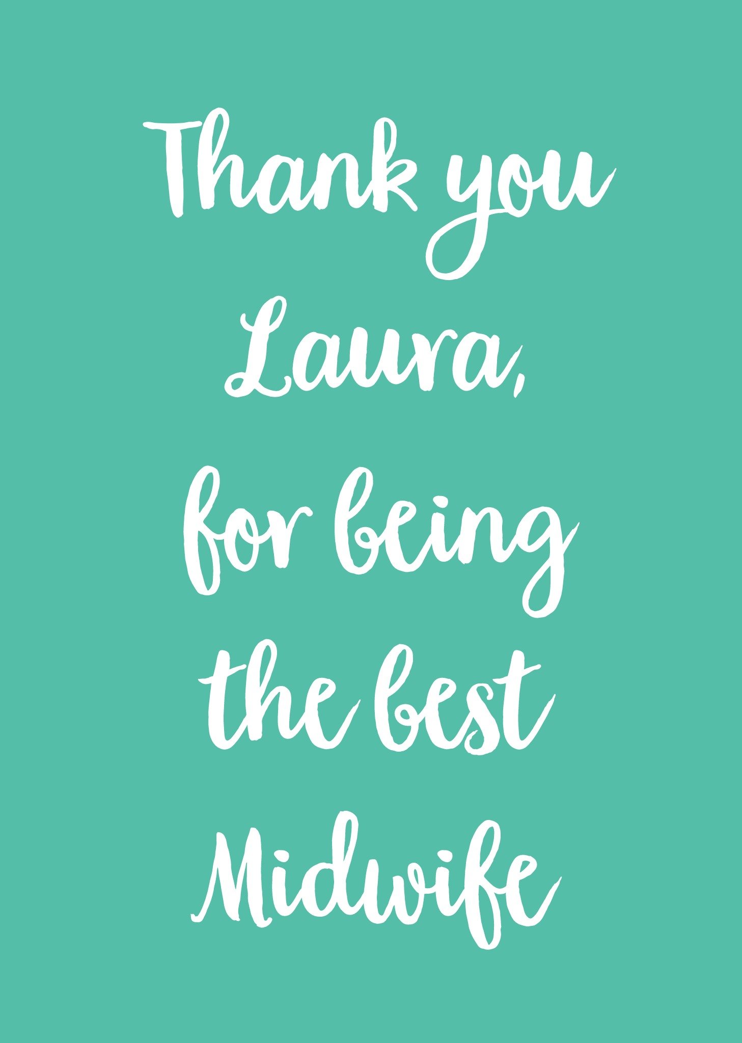 Moonpig Thank You For Being The Best Midwife Card, Large