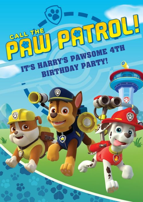 Paw Patrol Birthday Party Invitation