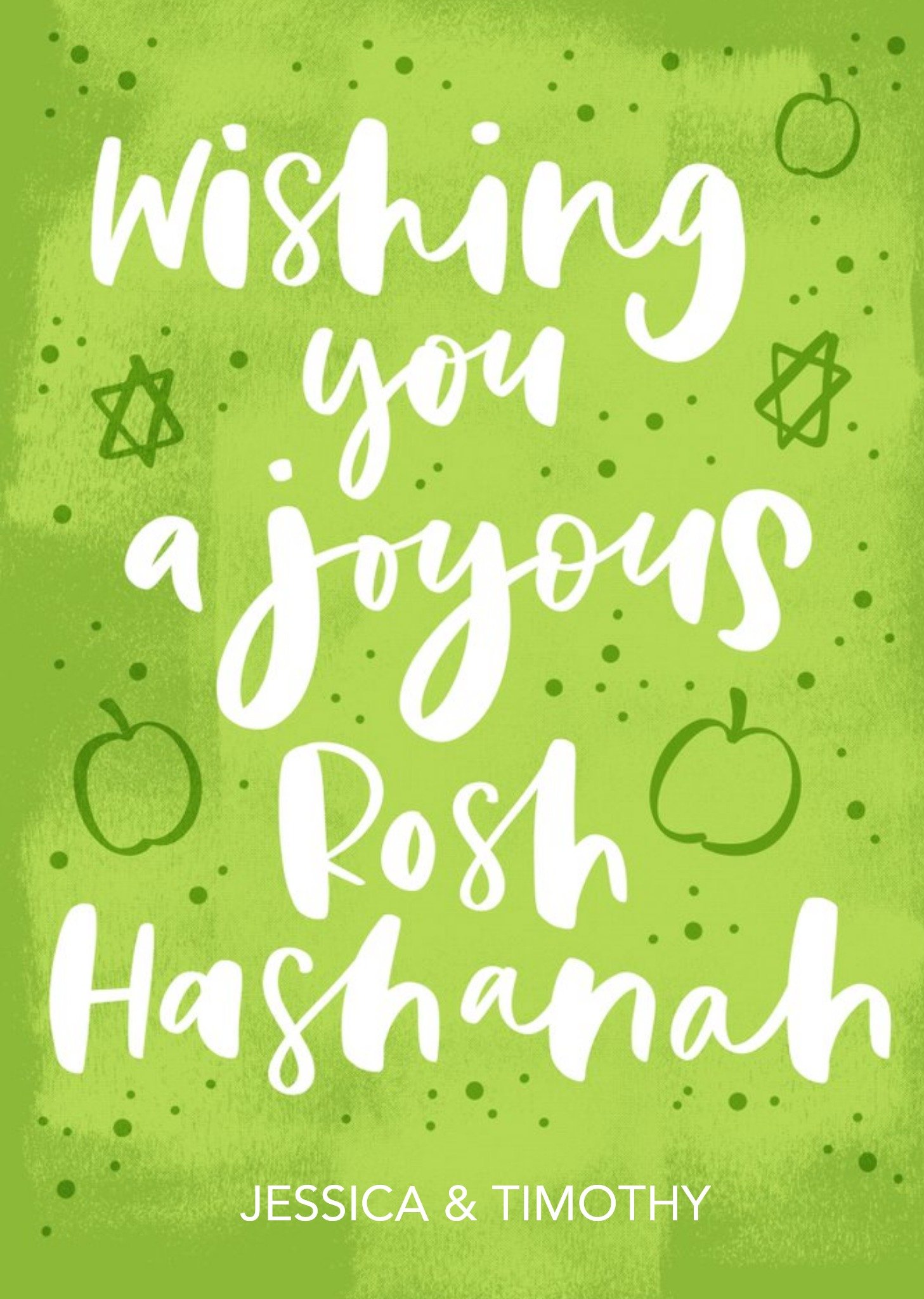 Moonpig Modern Typographic Wishing You A Joyous Rosh Hashanah Card, Large