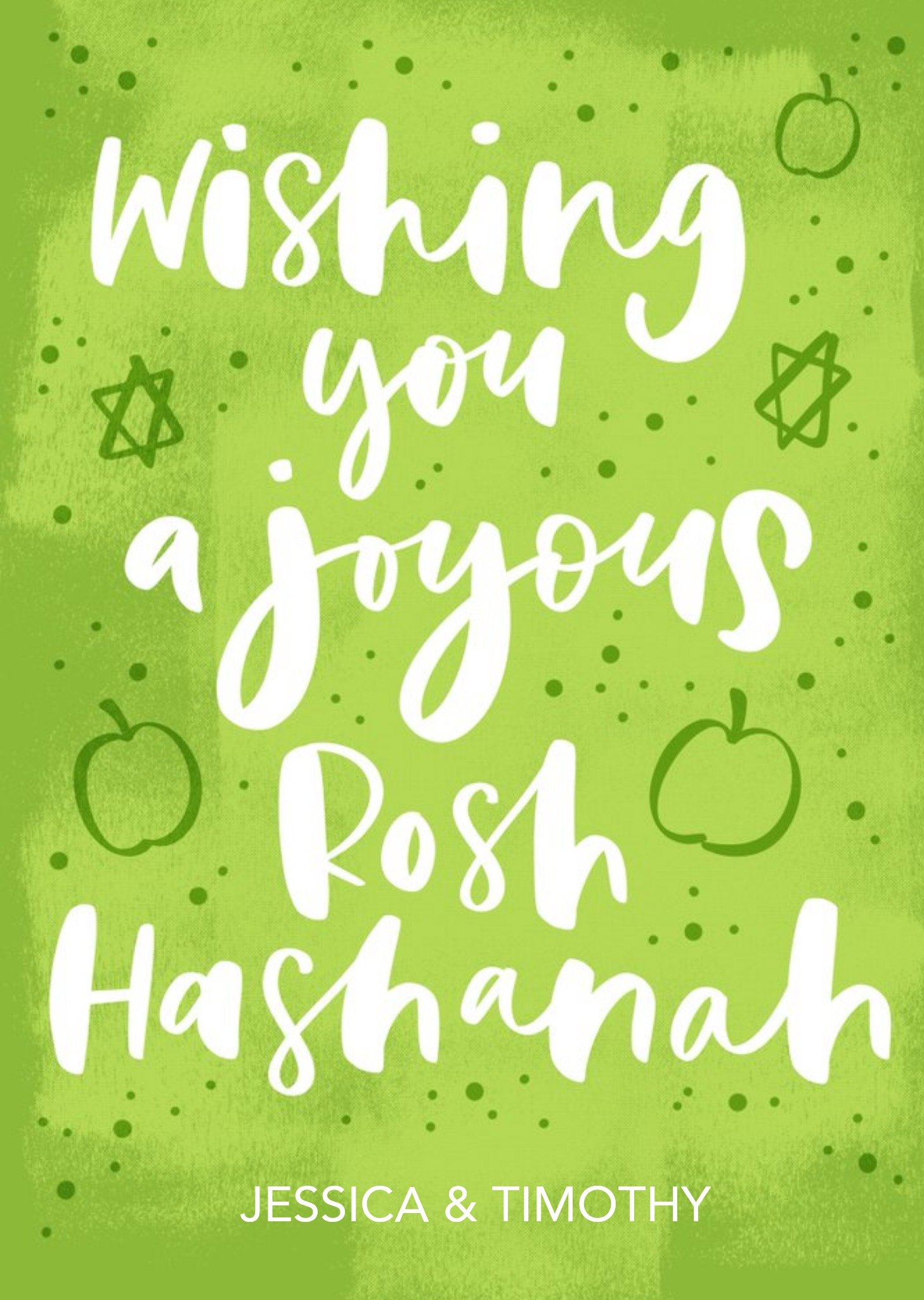 Modern Typographic Wishing You A Joyous Rosh Hashanah Card Ecard