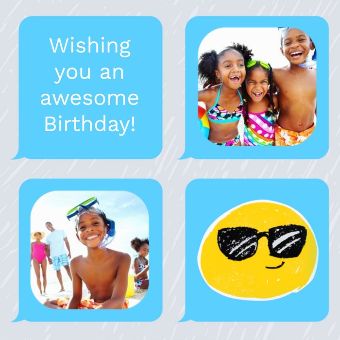 Birthday card - emoji - photo upload
