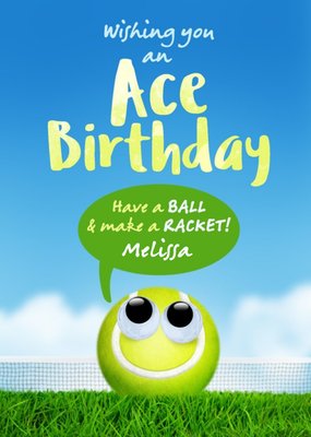 Wishing You An Ace Birthday Tennis Card