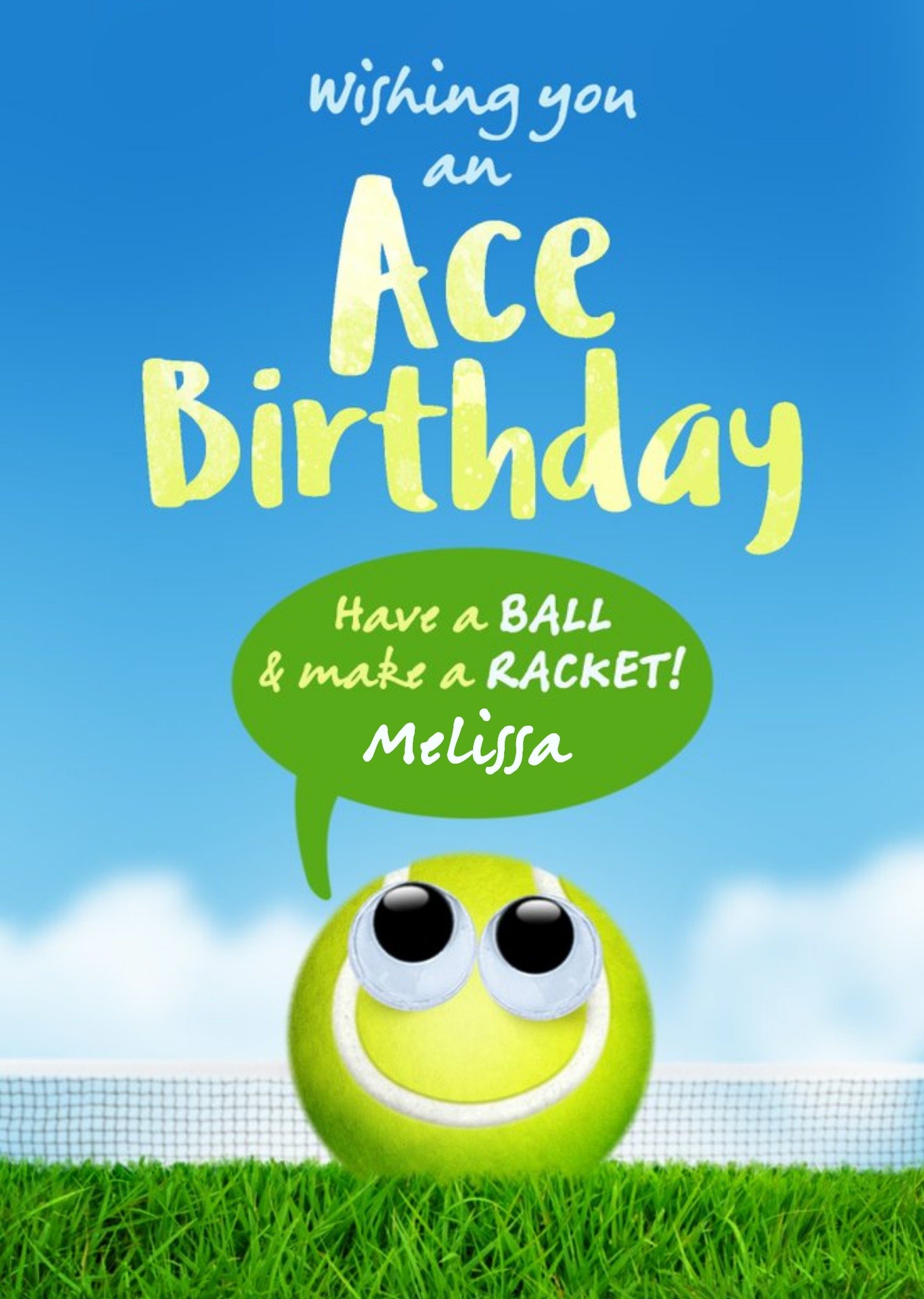 Moonpig Wishing You An Ace Birthday Tennis Card Ecard