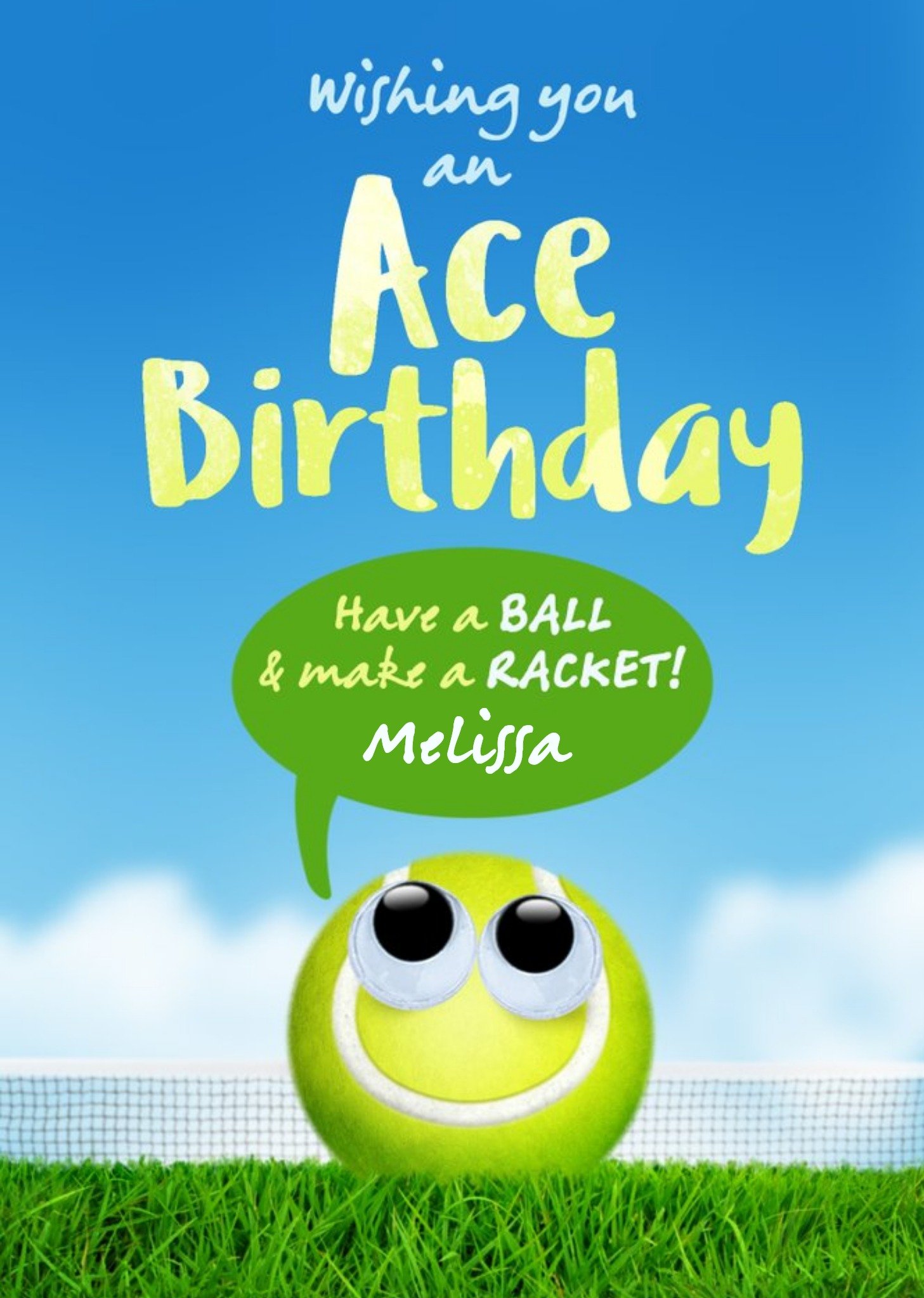 Wishing You An Ace Birthday Tennis Card Ecard