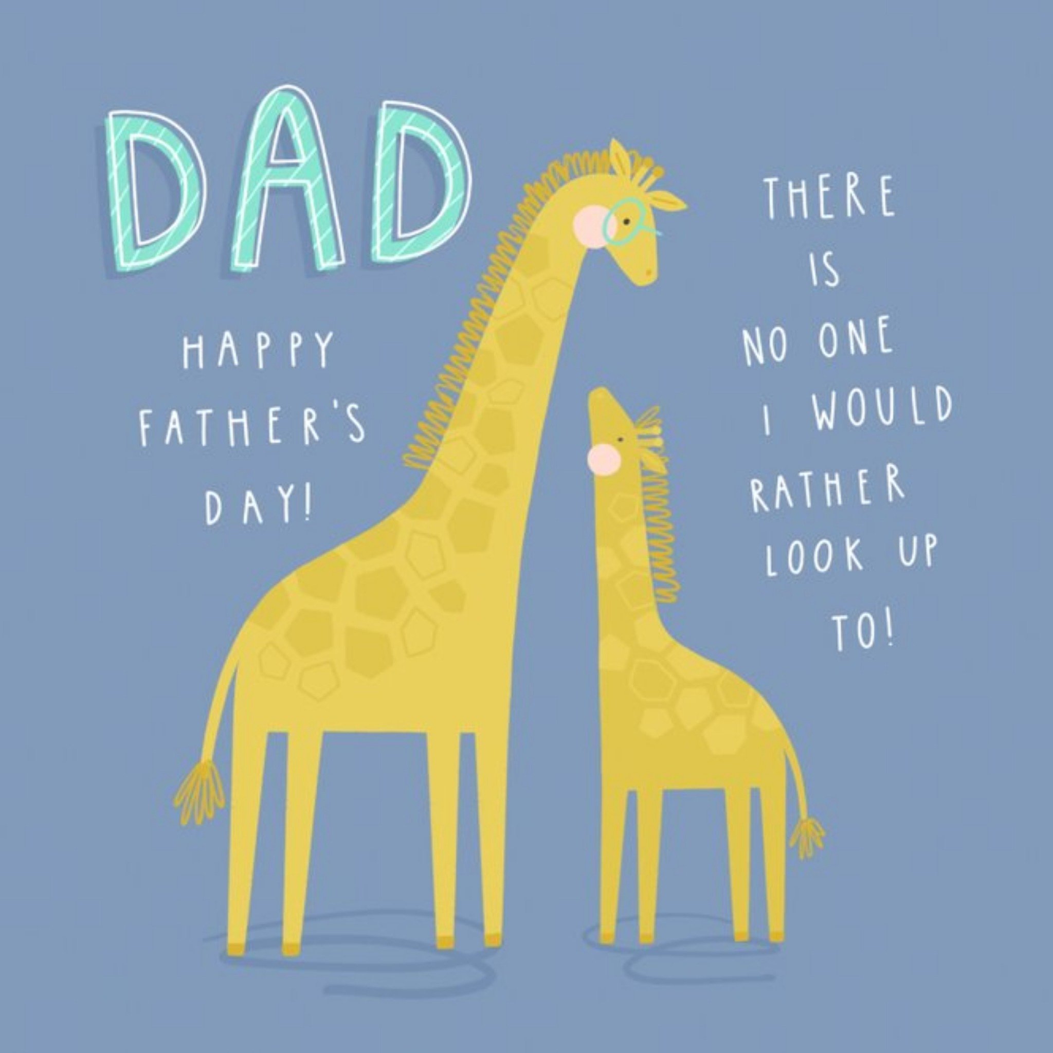 Moonpig Cute Illustration Of A Giraffe With It's Calf On A Blue Background Father's Day Card, Large