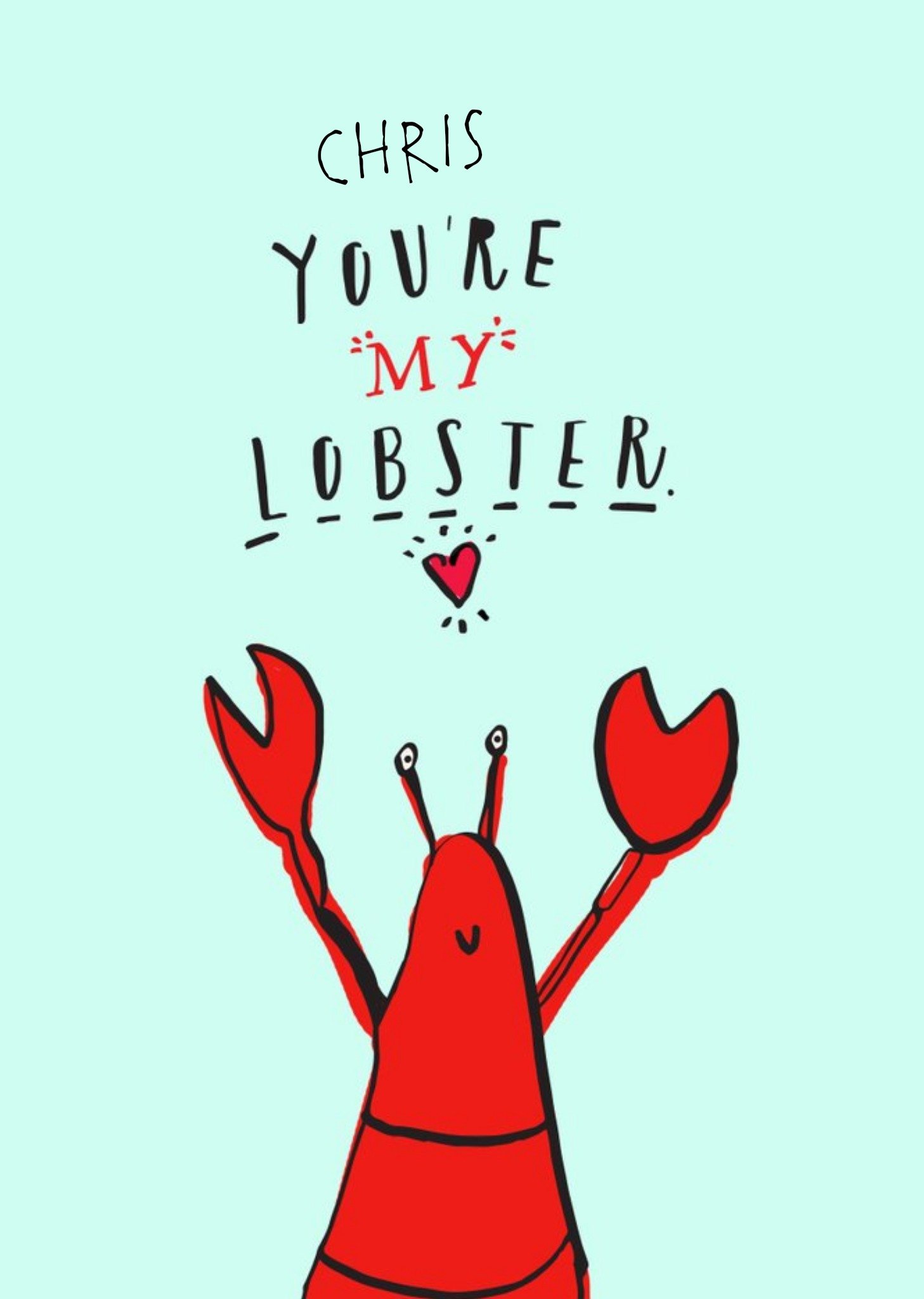 Moonpig Youre My Lobster Personalised Card, Large