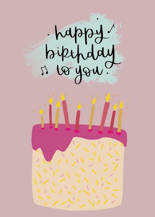 The Lyons Den Illustration Pink Cake Food Grandma Birthday Card | Moonpig