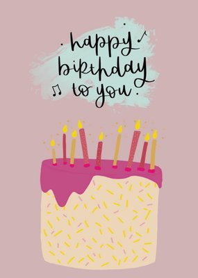 The Lyons Den Illustration Pink Cake Food Grandma Birthday Card