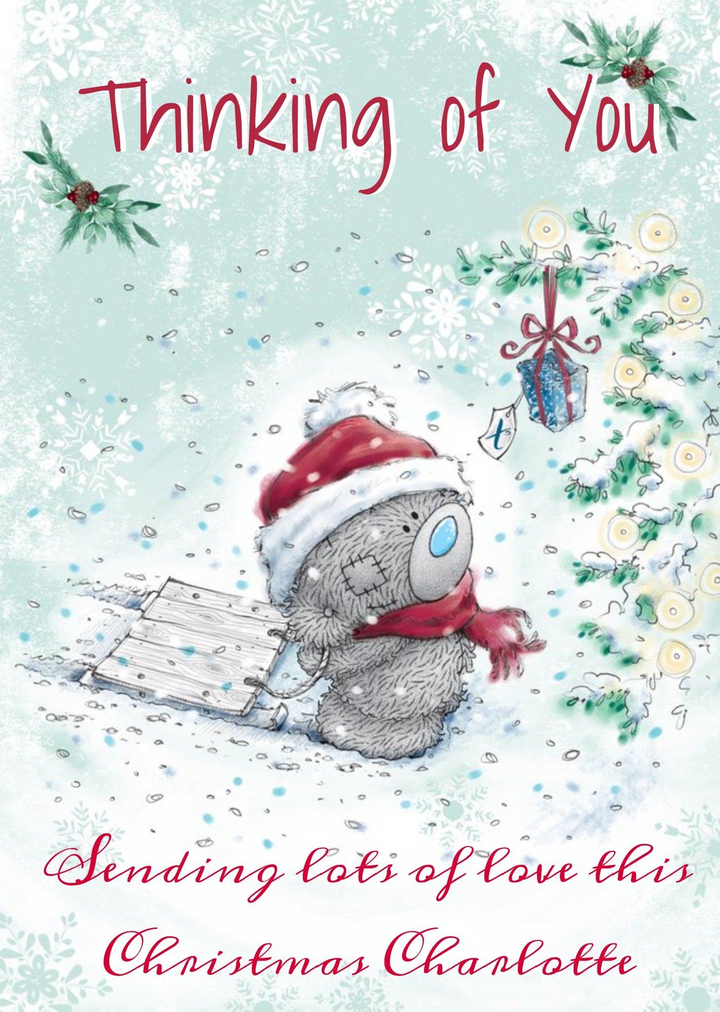 Me To You Tatty Teddy Thinking Of You Isolation Christmas Card