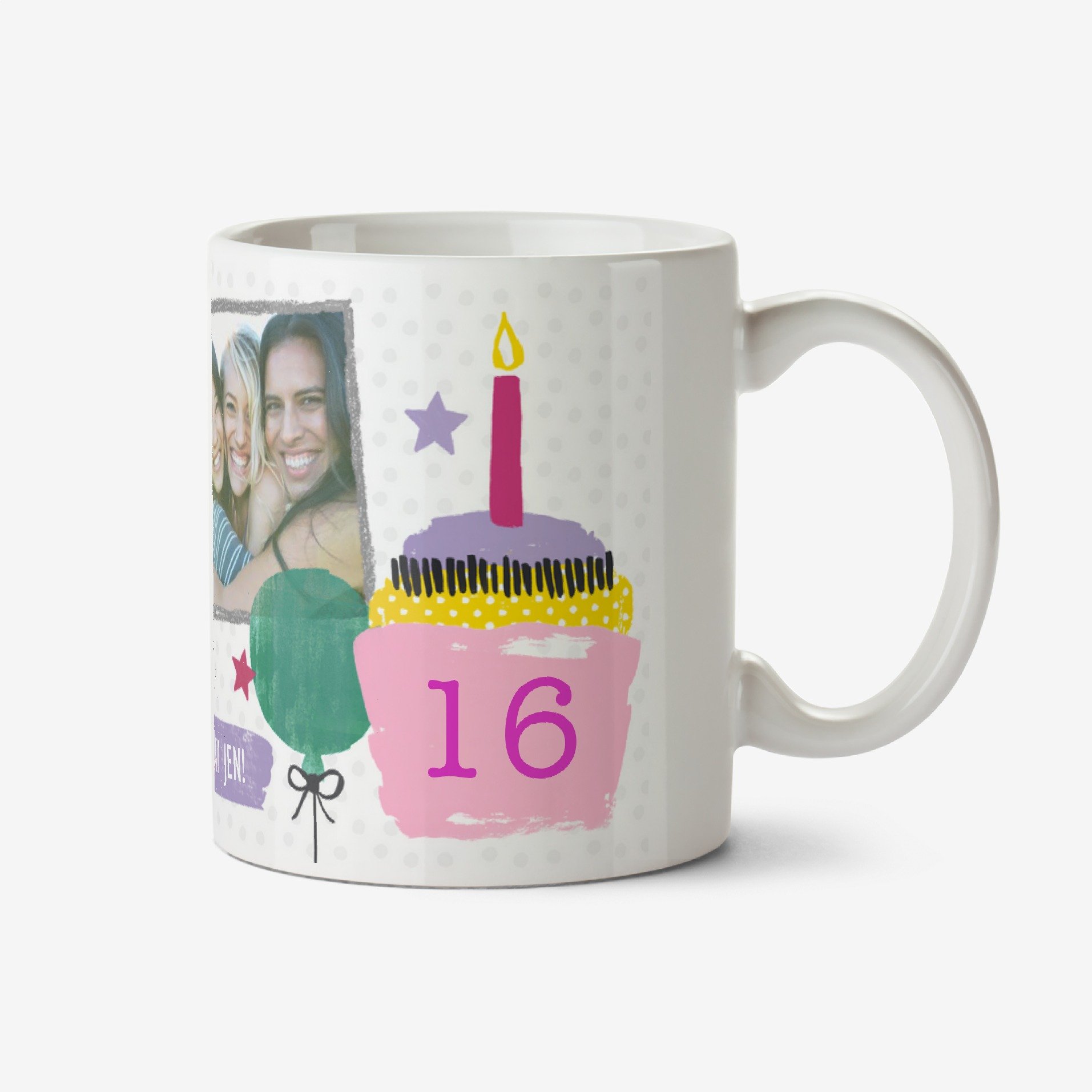 Happy Birthday Doodles White Photo Upload Mug Ceramic Mug